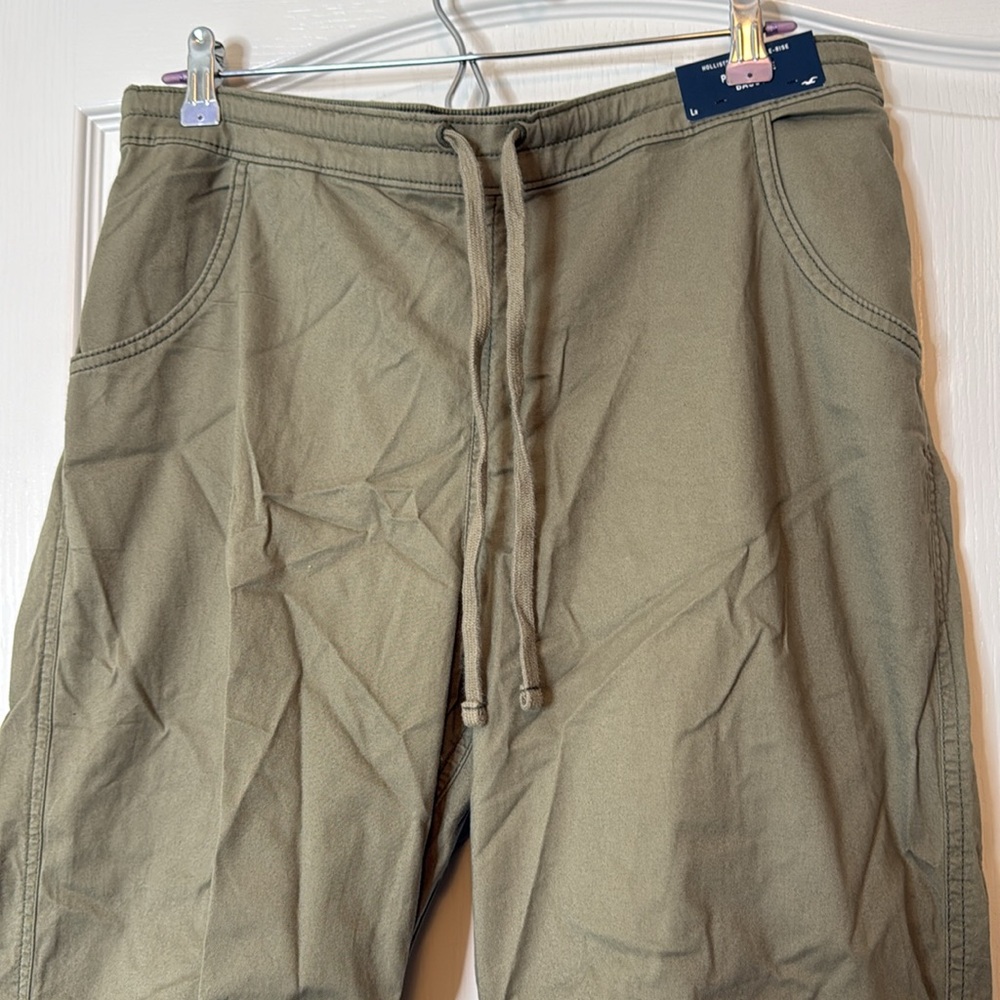 Hollister Adjustable Rise Parachute Baggy Pants Army Green Large - Picture 3 of 15